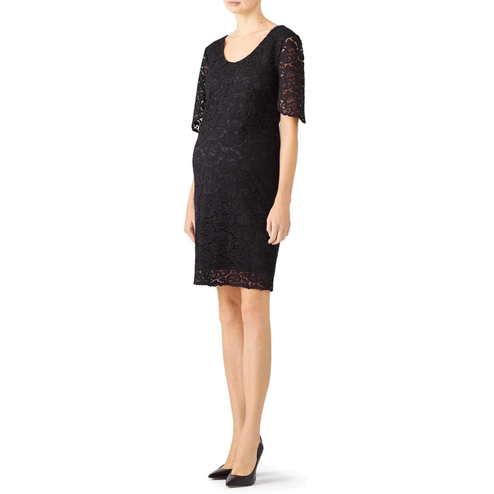 Rosie Pope Black Lainey Lace Maternity Dress Xl